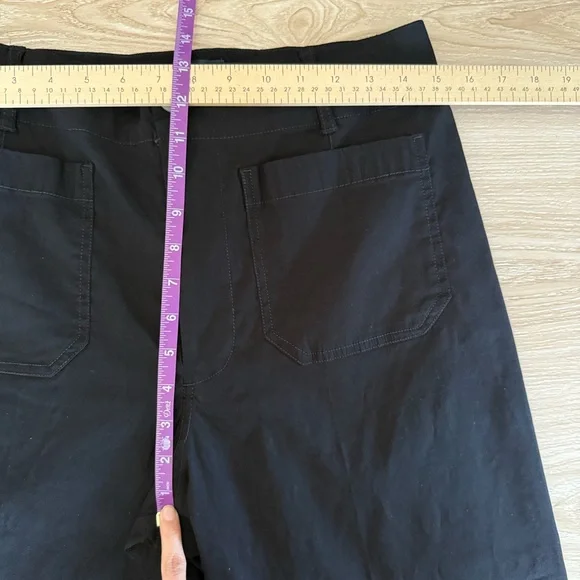 Anthropologie 30 Colette Wide Leg Ankle Pants Black Linen Office Career Business - Picture 8 of 9